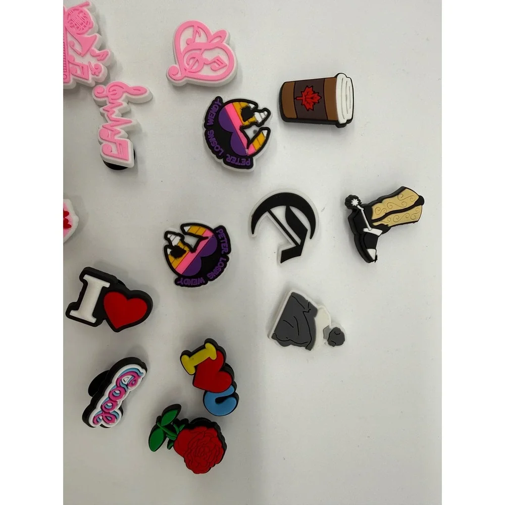 Shoe Charms Unisex OS Multicolor New Music Coffee Rose 14 Piece Set
